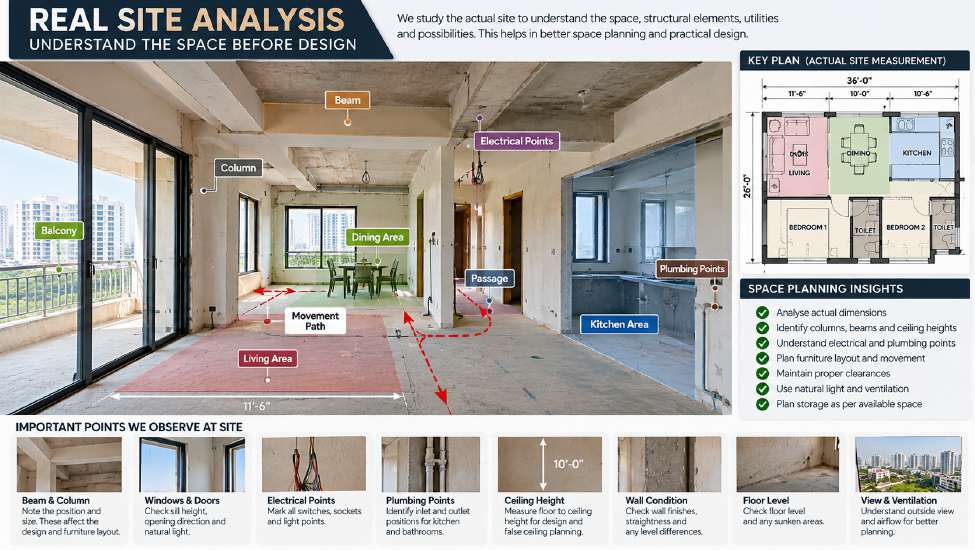 Real site analysis – understand the space before design